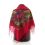 Chusta góralska bawełniana z frędzlami 125 cm czerwona