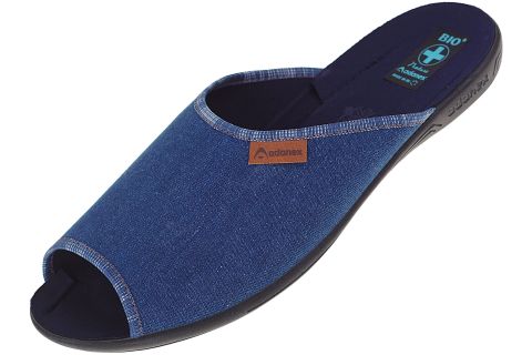 Pantofle klapki z odkrytymi palcami 27115 BIO Adanex jeans