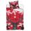 Pościel świąteczna bawełniana komplet 160x200 + 70x80 czerwona biała dwustronna z reniferem