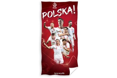 Ręcznik bawełniany kąpielowy plażowy 70x140 piłka nożna Polska drużyna