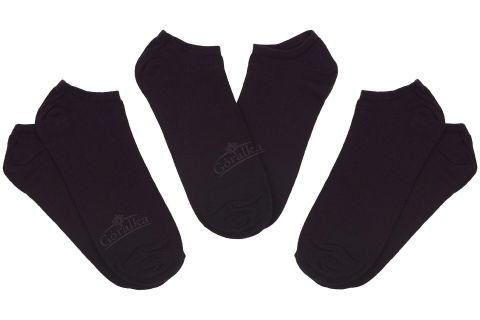Stopki bawełniane skarpetki niskie Yoclub (r.35-42) czarne x 3 par