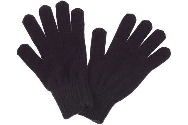 Rękawiczki wełniane ciepłe męskie 5 palców wełna owcza czarne