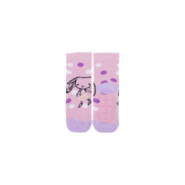 Skarpetki dziewczęce frotte ABS silikon Yoclub 3D (r.20-30) różowe króliczek