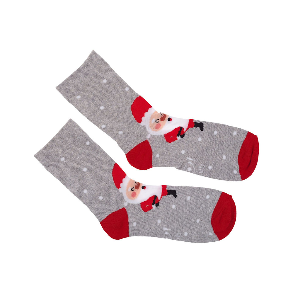 Skarpety świąteczne bawełniane Yoclub (r.20-38) Mikołaj Wesołych Świąt x3 par