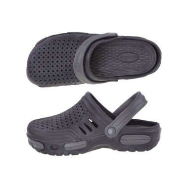 Chodaki klapki męskie piankowe lekkie sandały kapcie (41-45) czarno-szare