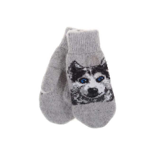 Rękawiczki wełniane z wełny owczej ciepłe grube jednopalczaste husky 24 cm