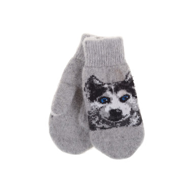 Rękawiczki wełniane z wełny owczej ciepłe grube jednopalczaste husky 24 cm